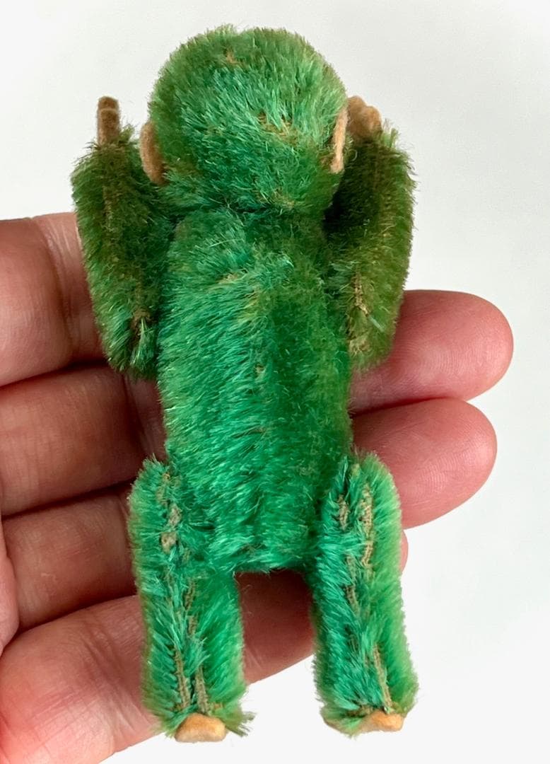 ◆Schuco シュコーアンティーク サル ぬいぐるみ コンパクト グリーン