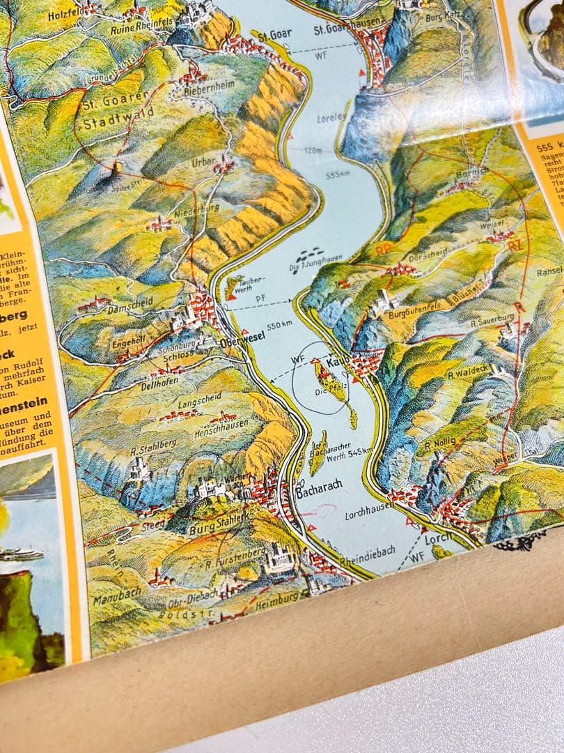 ドイツ・ライン川の観光案内パンフレット　1950年代　年代物　古書