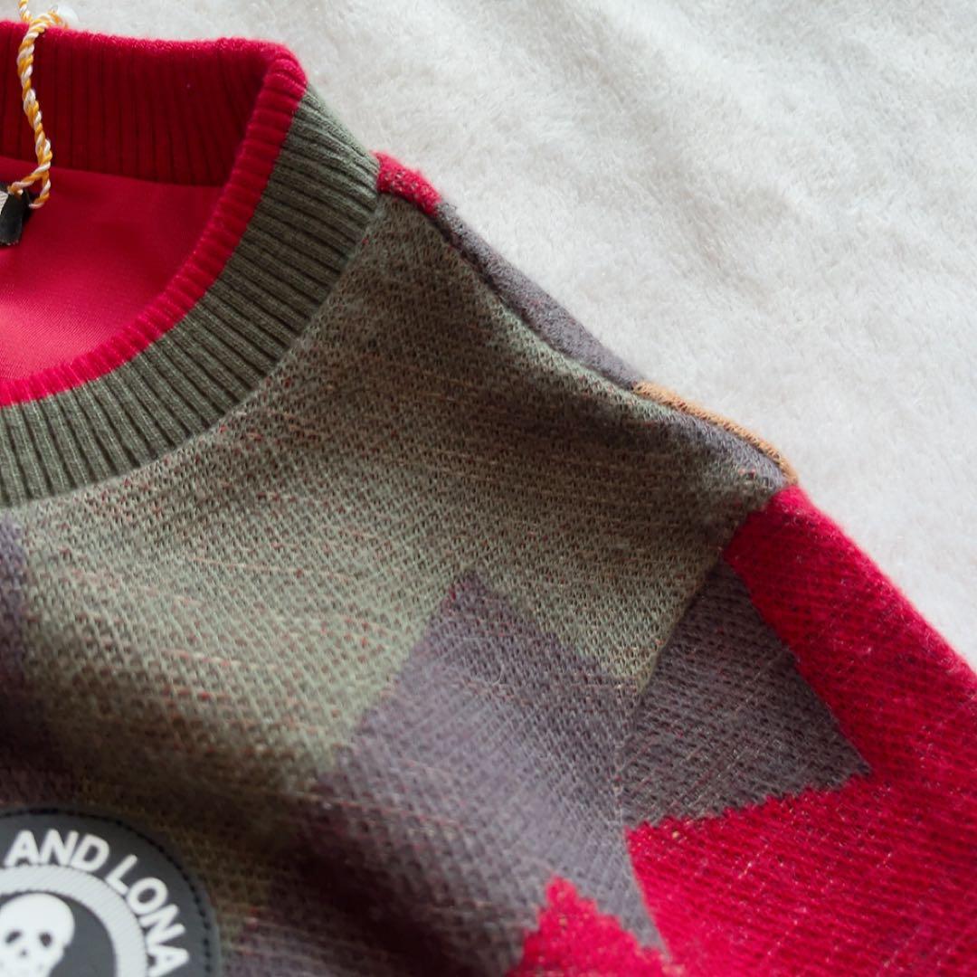 新品　マークアンドロナ　近年　防風　裏地付　セーター　スニード　スター　柄