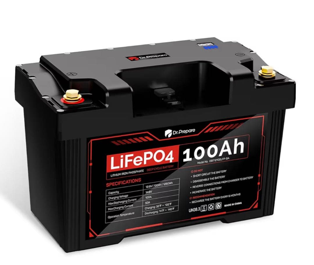 リン酸リチウムイオン 12V 100Ah LiFePO4 ポータブル電源 USB