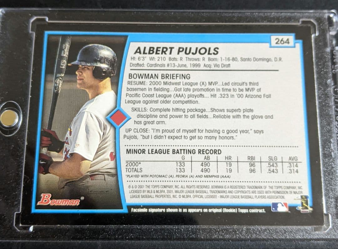 2001 bowman  pujols レア