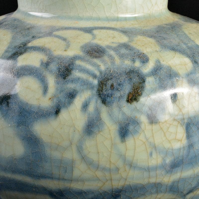 中国　呉須染付　花文　壷　D　R7052