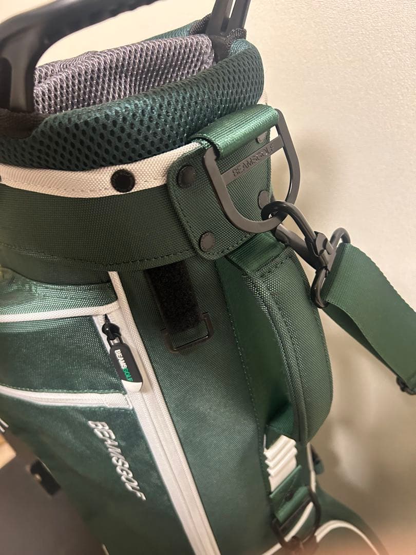 【美品】BEAMS GOLF スリムスタンド キャディバッグ グリーン