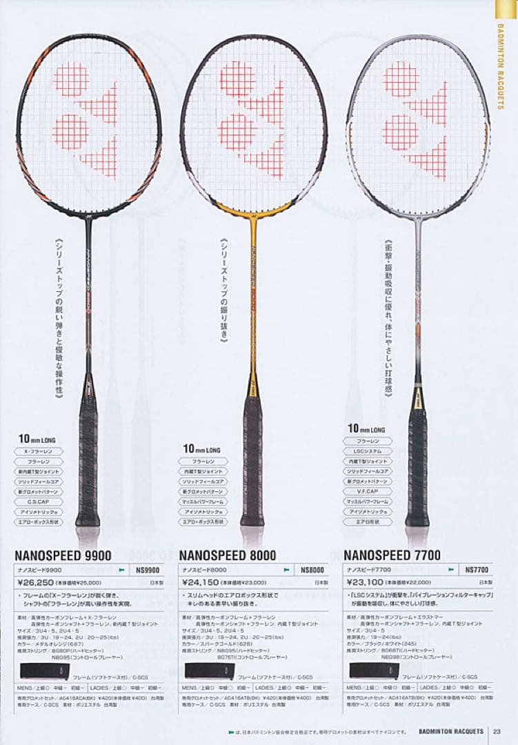 YONEX NANOSPEED 7700 ラケット ケース付属