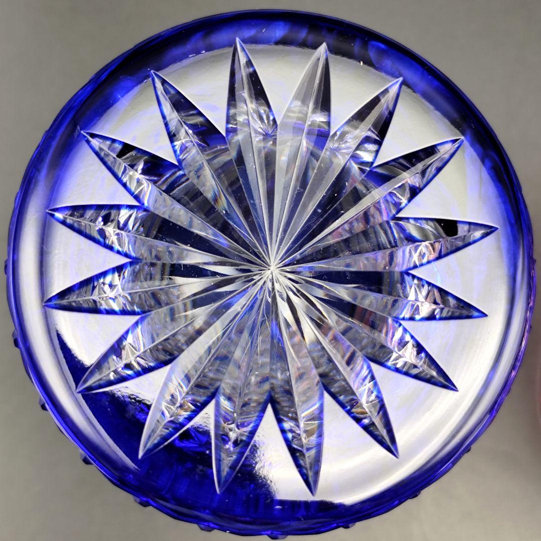 超希少品☆江戸切子 木村泰典 ロックグラス 瑠璃色（切子 江戸切子 薩摩切子）