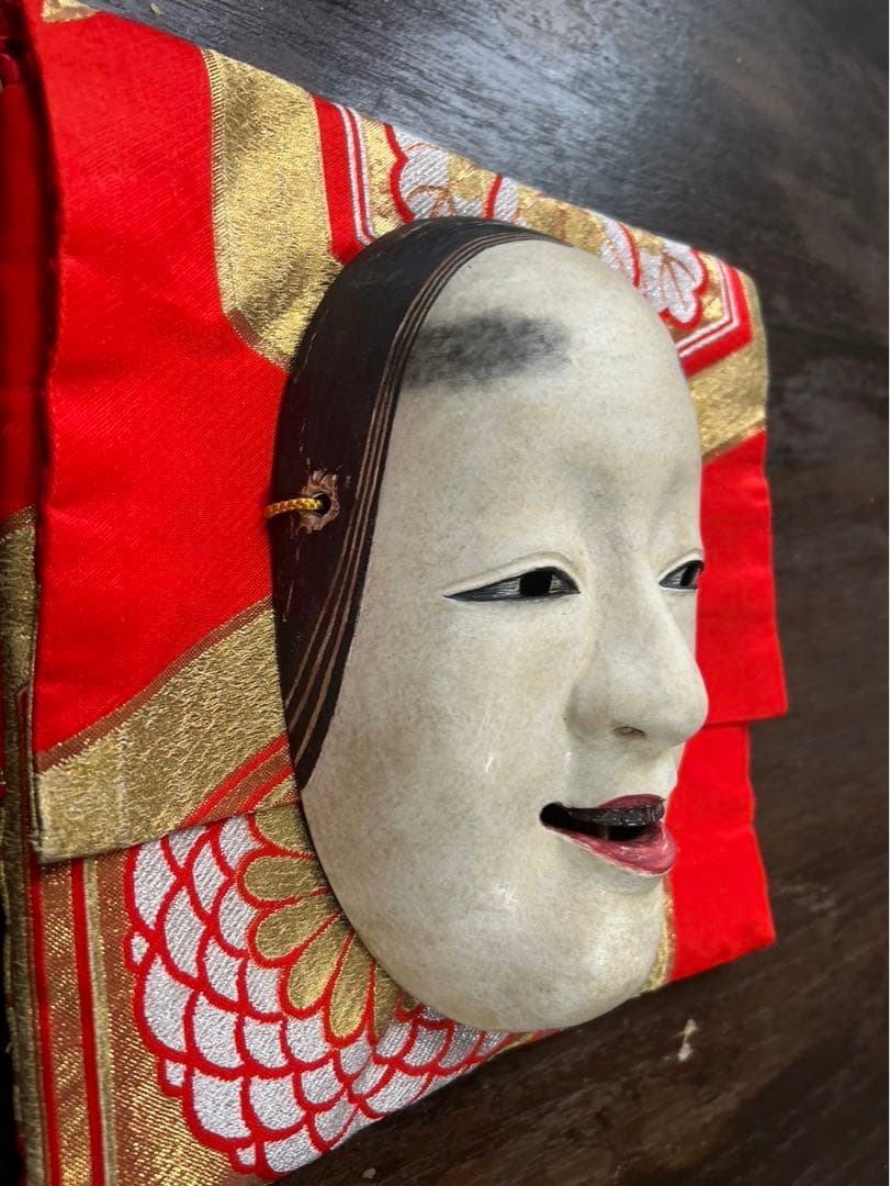 能面　木彫り　一点限り　レア　面袋付き