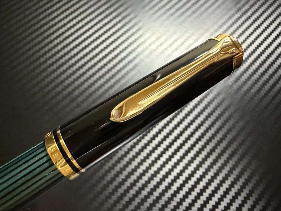 未使用に近い ペリカン スーベレーン M400 緑縞 EF 極細字 万年筆