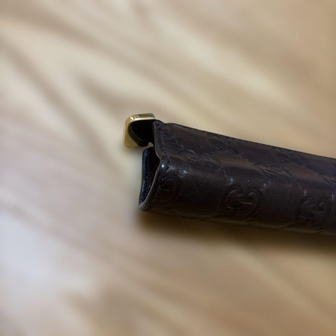 GUCCI グッチ ブラウンレザー ペンケース