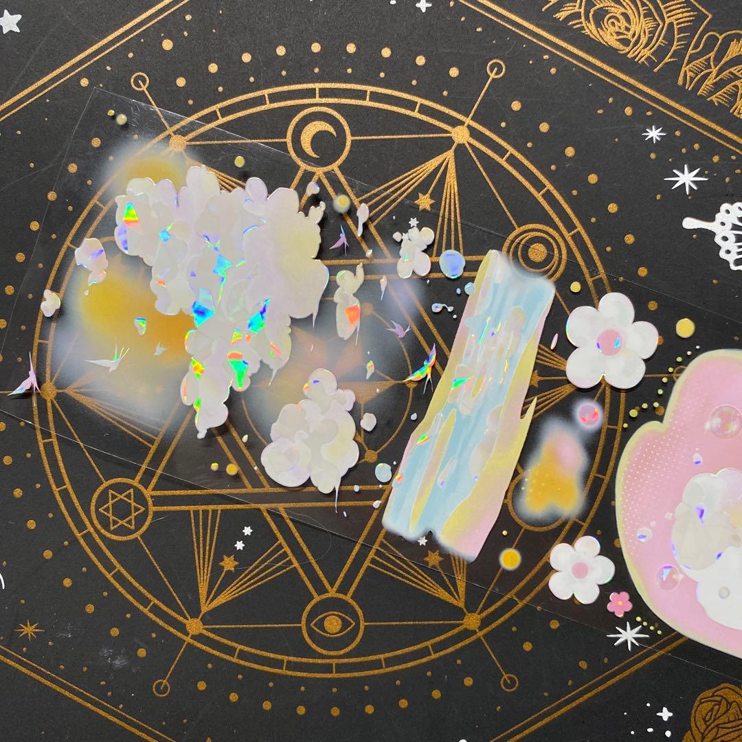 【9154】海外　マステ　中古巻　PETマスキングテープ　雲　金魚　装飾系