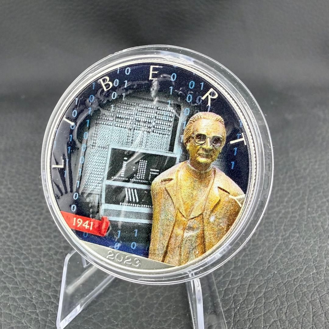 アメリカ イーグル 銀貨 発明:コンピュータ カラー 品質表示証付き 1オンス