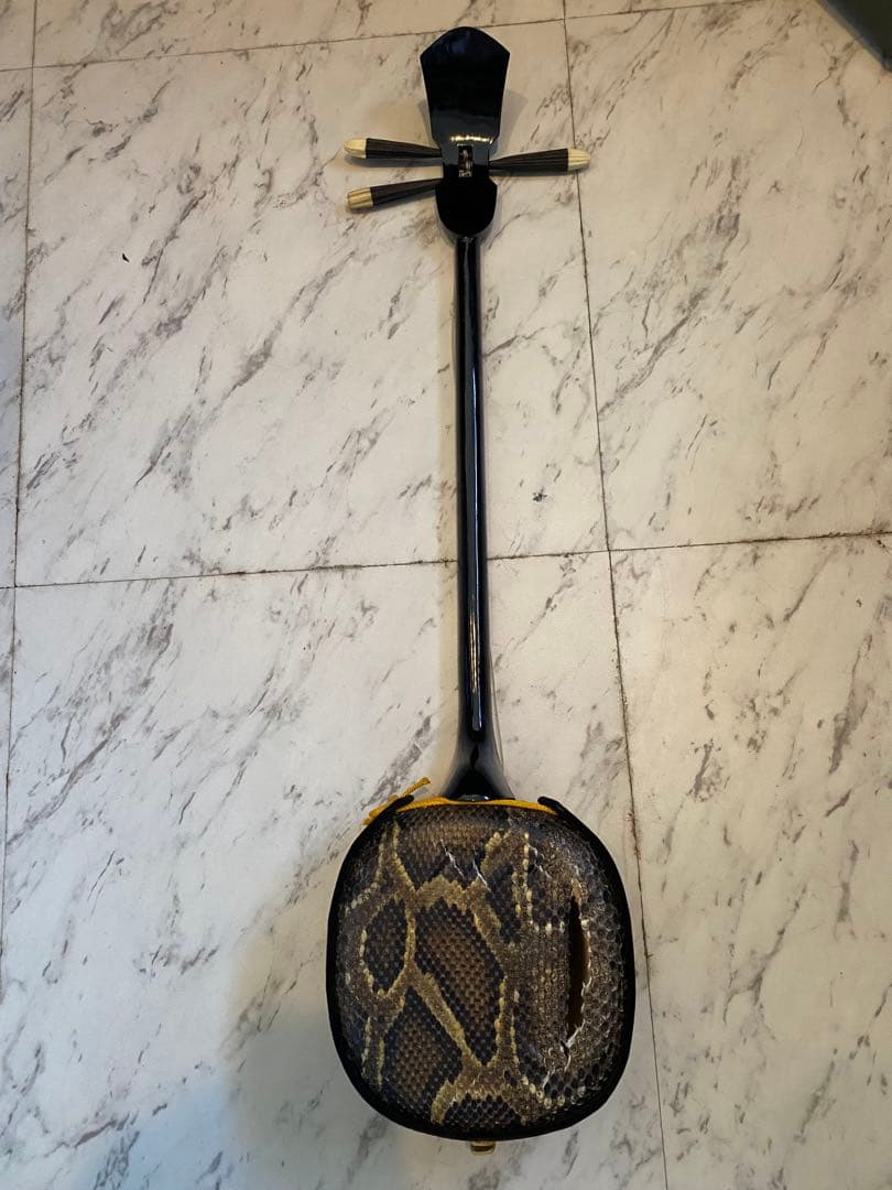 三線 蛇皮 ケース付き 破損あり