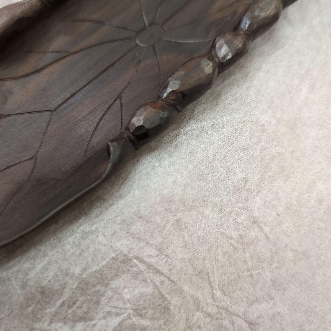 茶合　唐木　茶道具　葉っぱ　葉　茶道　木製