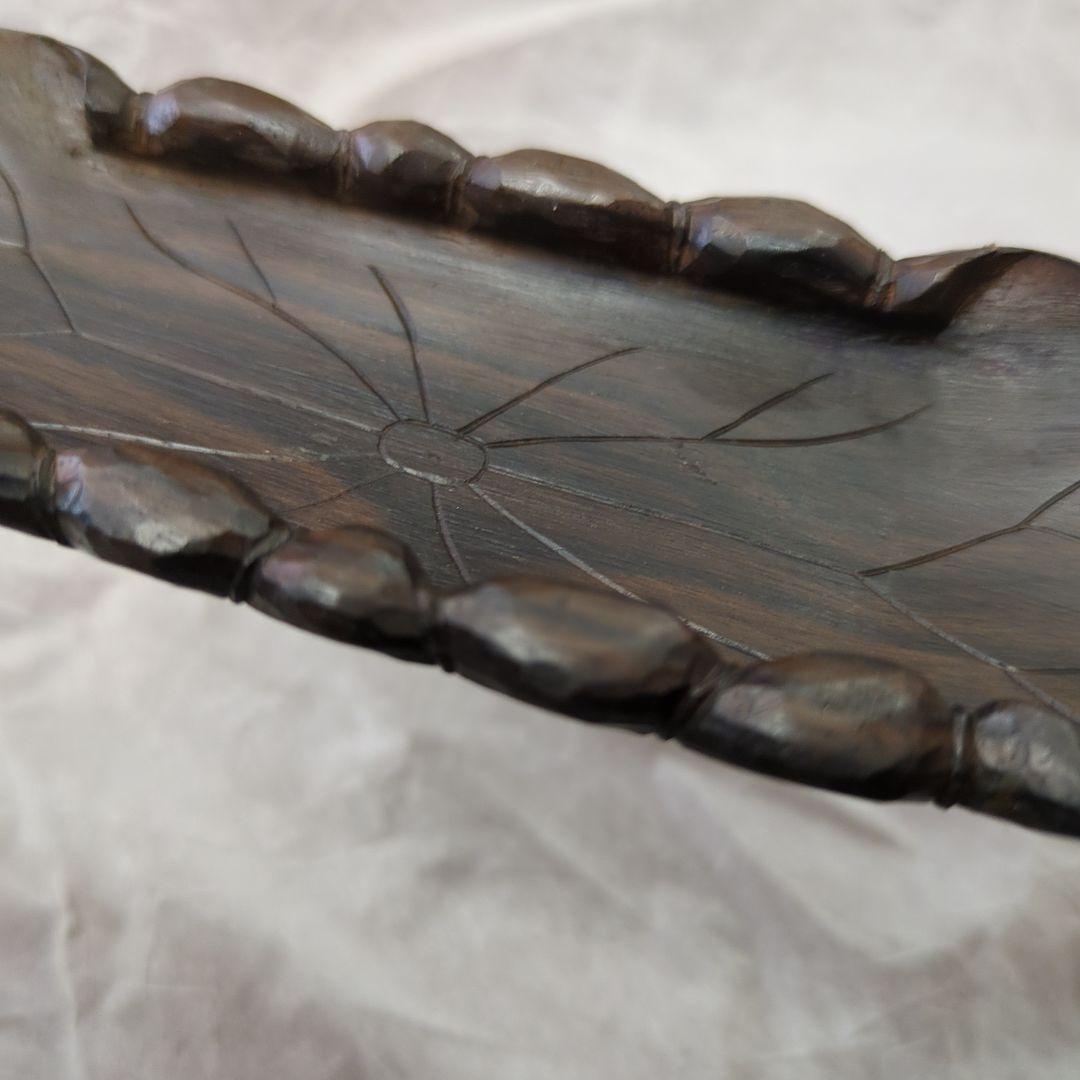 茶合　唐木　茶道具　葉っぱ　葉　茶道　木製