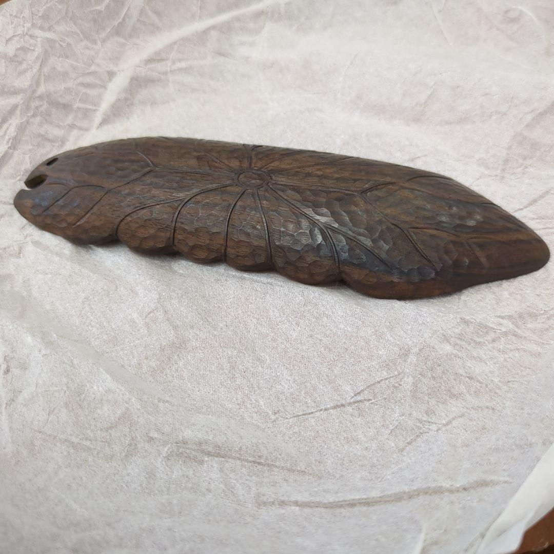 茶合　唐木　茶道具　葉っぱ　葉　茶道　木製