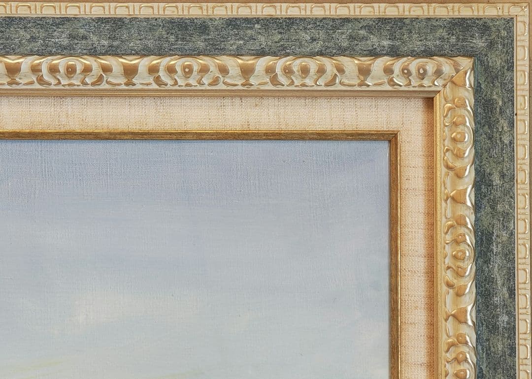 【送料込】F30号 大型 油彩額縁 アクリル板 油絵付き作品保護 公募展 搬入