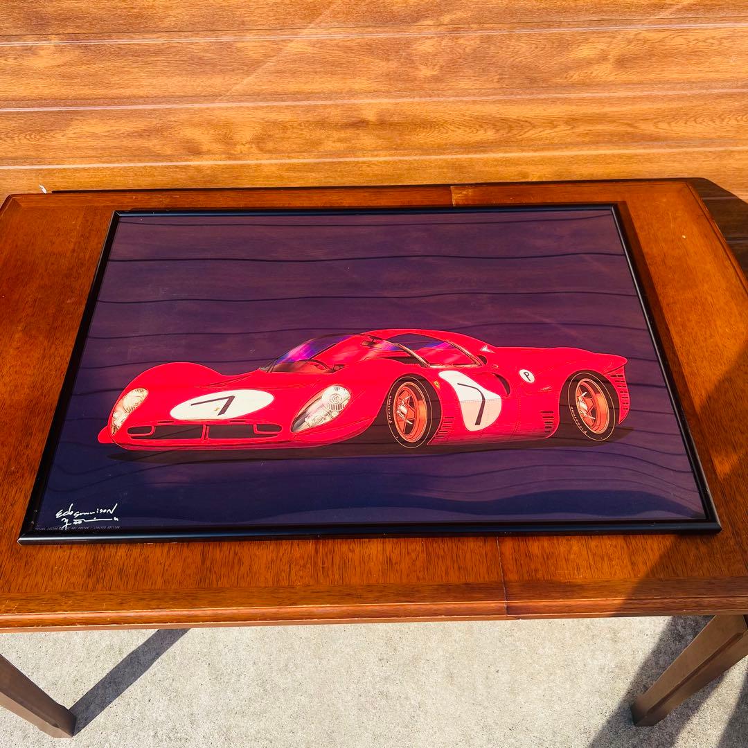 飯島葉介 フェラーリ 330P4 スパイダー アートポスター 非売品 A1