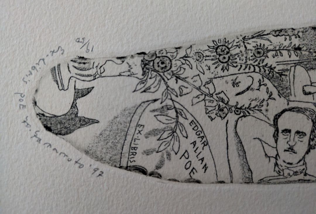 山本容子 シェイクスピアのソネットより銅版画Ex−libris おまけプレート付