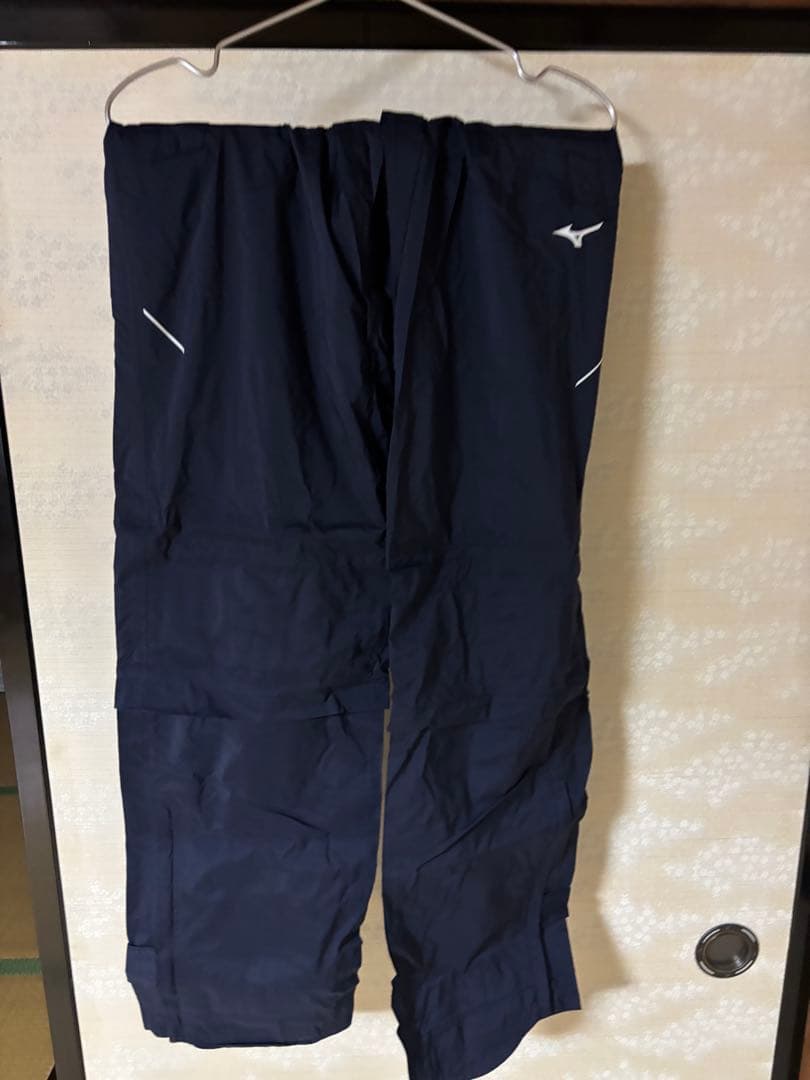 ミズノ　ゴルフ　レインウェアセット ホワイトジャケット ネイビーパンツ