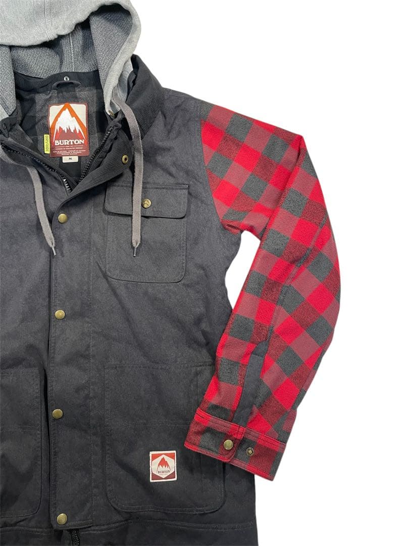 BURTON バートン スノーボードウエア Ｍサイズ 赤黒チェック ネルシャツ