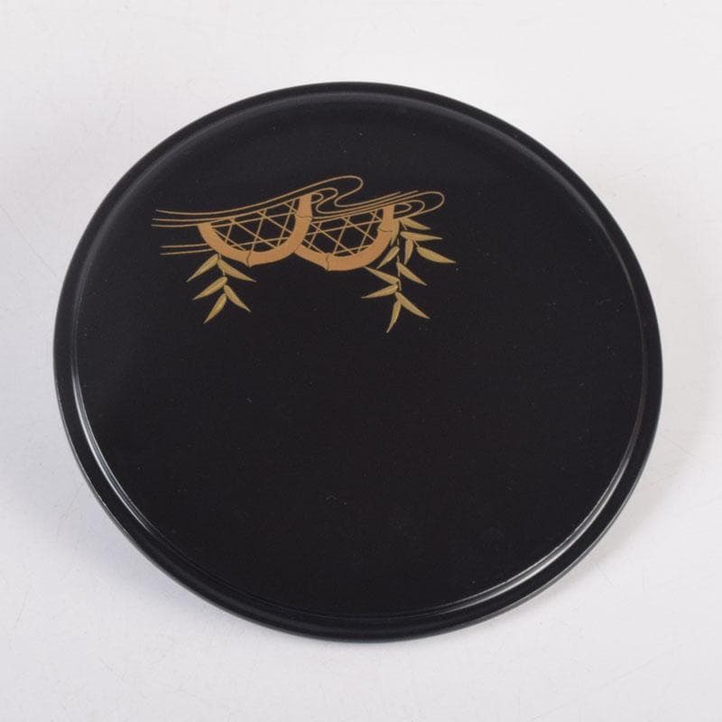 茶道具　水崎長寿作　義山　切箔　水色　水指　蓋裏波車蒔絵　共箱　V　8380