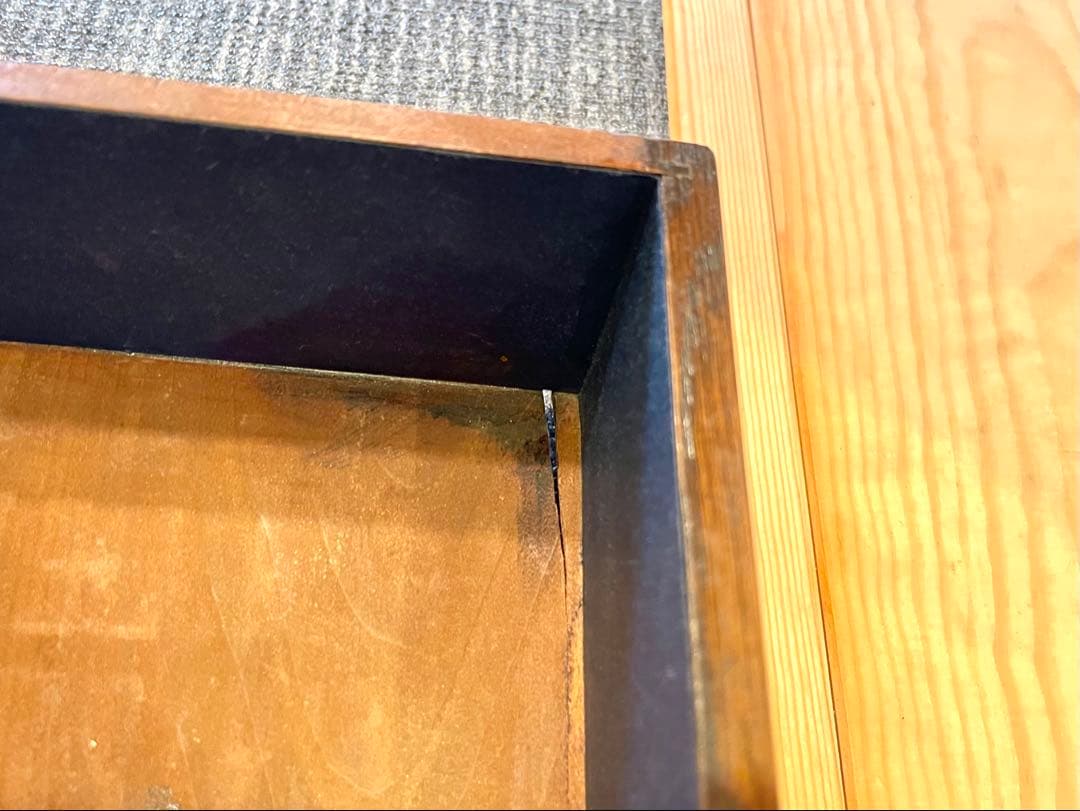 木製　薬籠　 和製　アンティーク　楢　薬箱　レトロ　古民具　引き出し　木箱