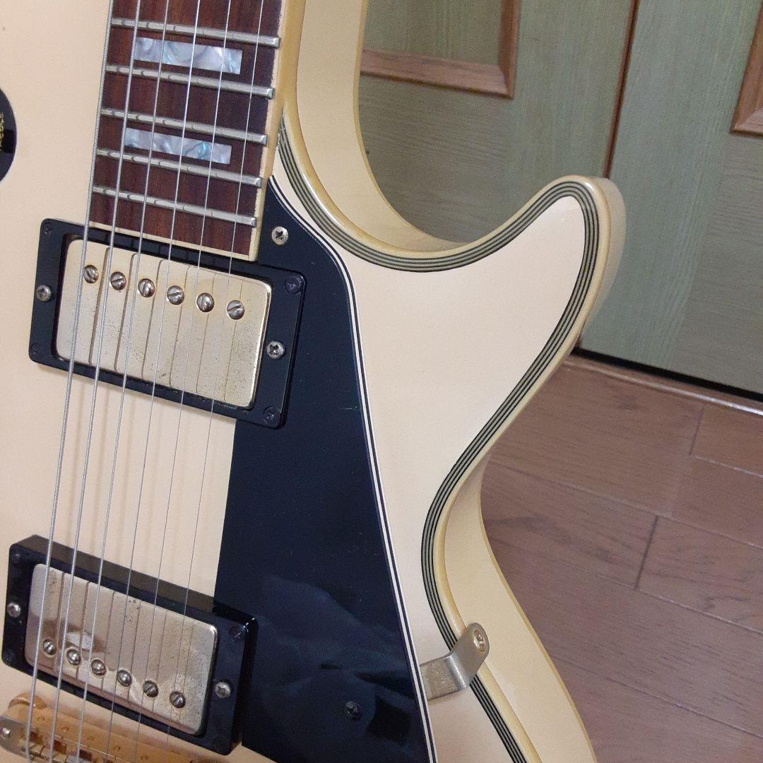 渋色　Burny レスポールエレキギター アイボリー　タッチペンあり