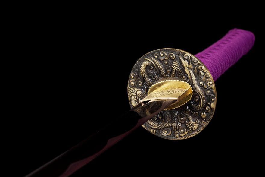 【紫の侍】 模造刀 居合刀 武士道 武具 漢剣 唐刀 龍泉剣 手鍛造打