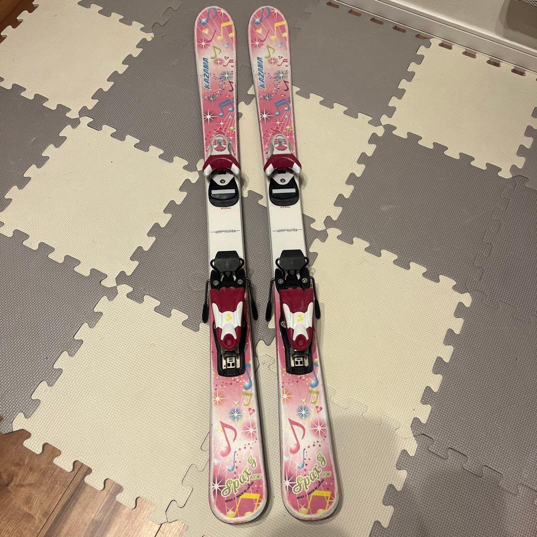 KAZAMA スキー板 106㎝　ストック ブーツ　4点セット　マリーちゃん