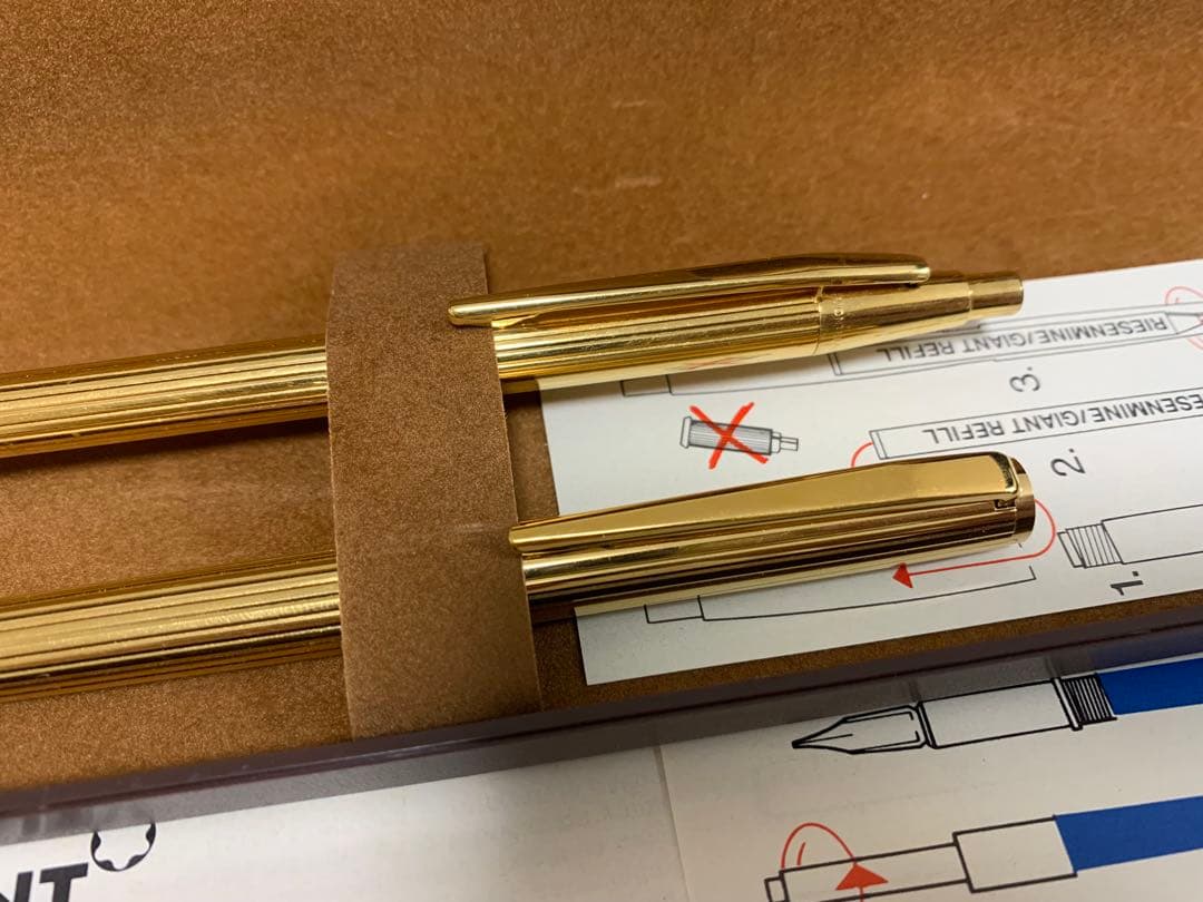 MONTBLANC ゴールド万年筆、ボールペンセット　585