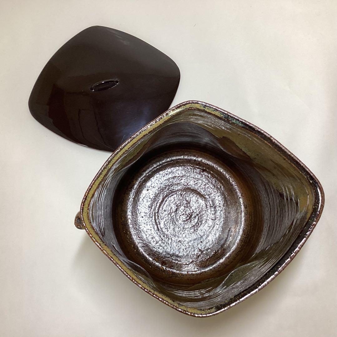 水指 高取写 菱形耳付水指 淡々斎書付 須田祥豊 木箱 経年劣化有り 古物品