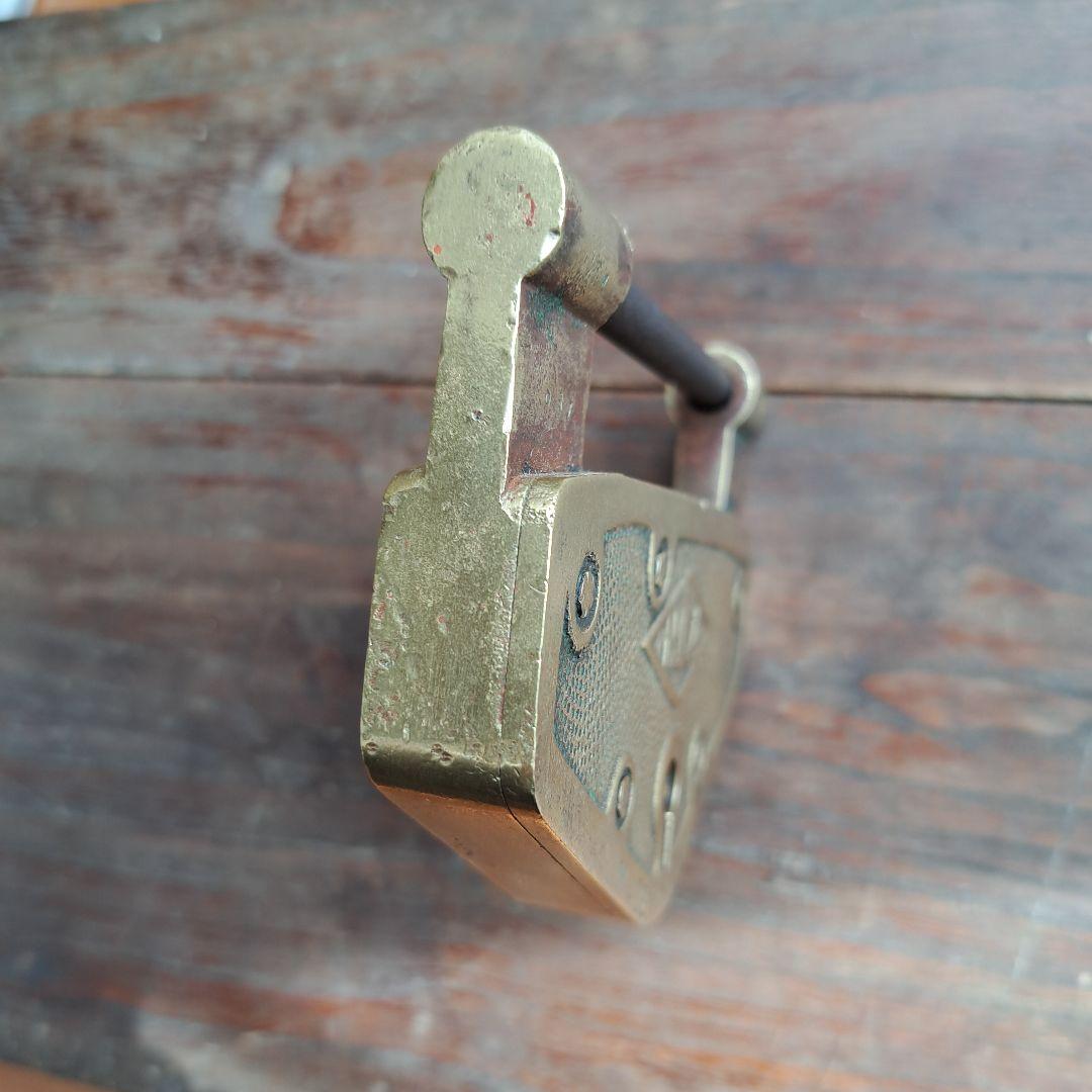 アンティーク錠前 真鍮製 骨董 和錠 東京メイド ビンテージ パドロック