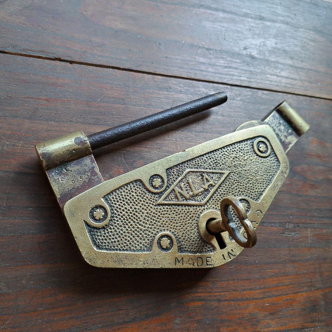 アンティーク錠前 真鍮製 骨董 和錠 東京メイド ビンテージ パドロック