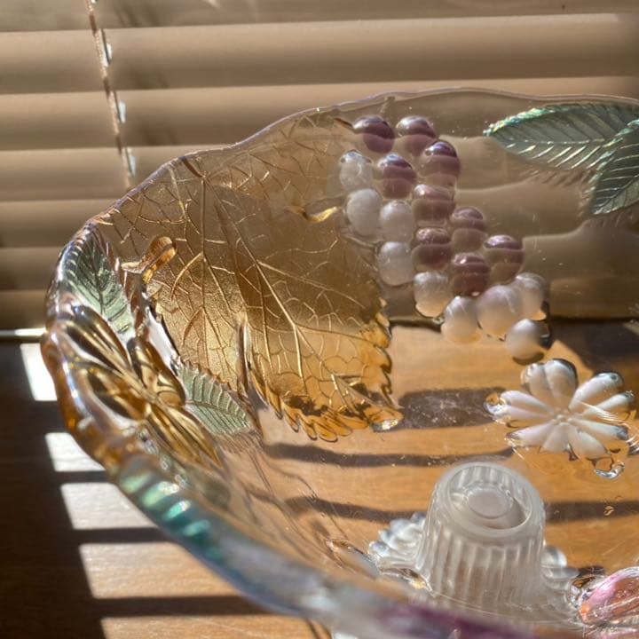 【美品】アンティークガラス細工の器 骨董 時代ガラス