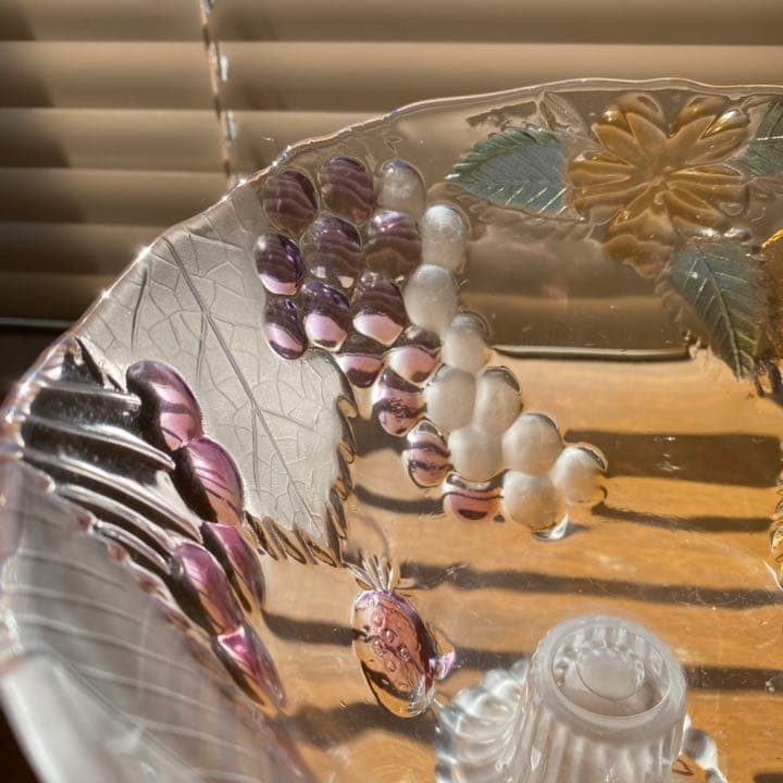 【美品】アンティークガラス細工の器 骨董 時代ガラス