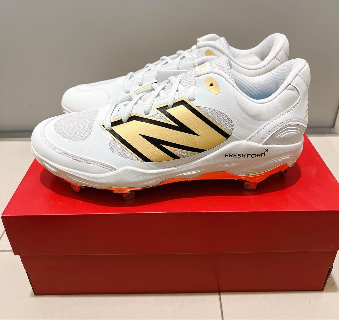 新品 ニューバランス 3000 V7 スパイク 27cm ホワイト ゴールド