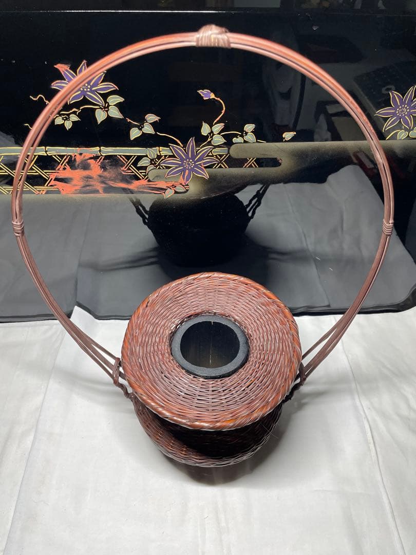 花籠。竹。美品。華道具、茶道具。舊家蔵出し。