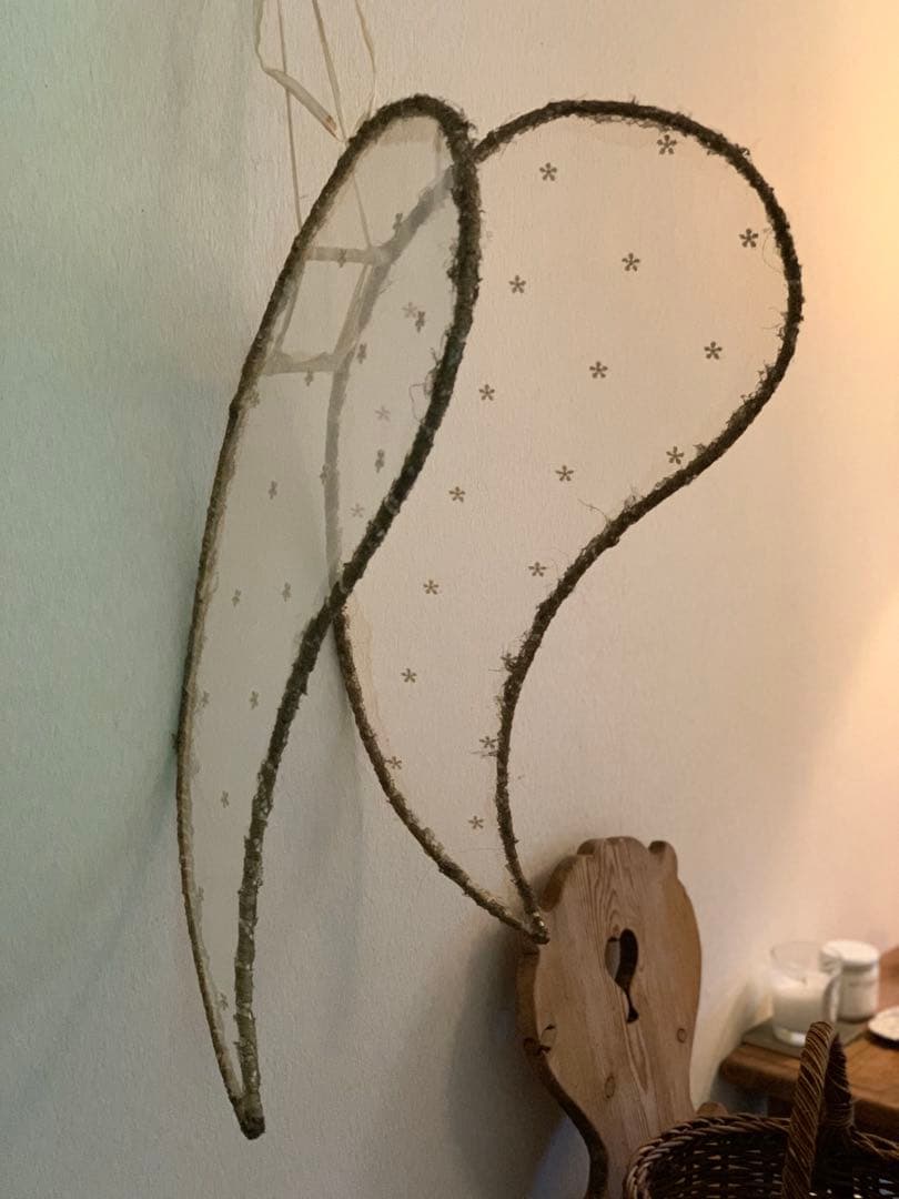 フランスアンティーク　レースの羽 チュールレース オブジェ