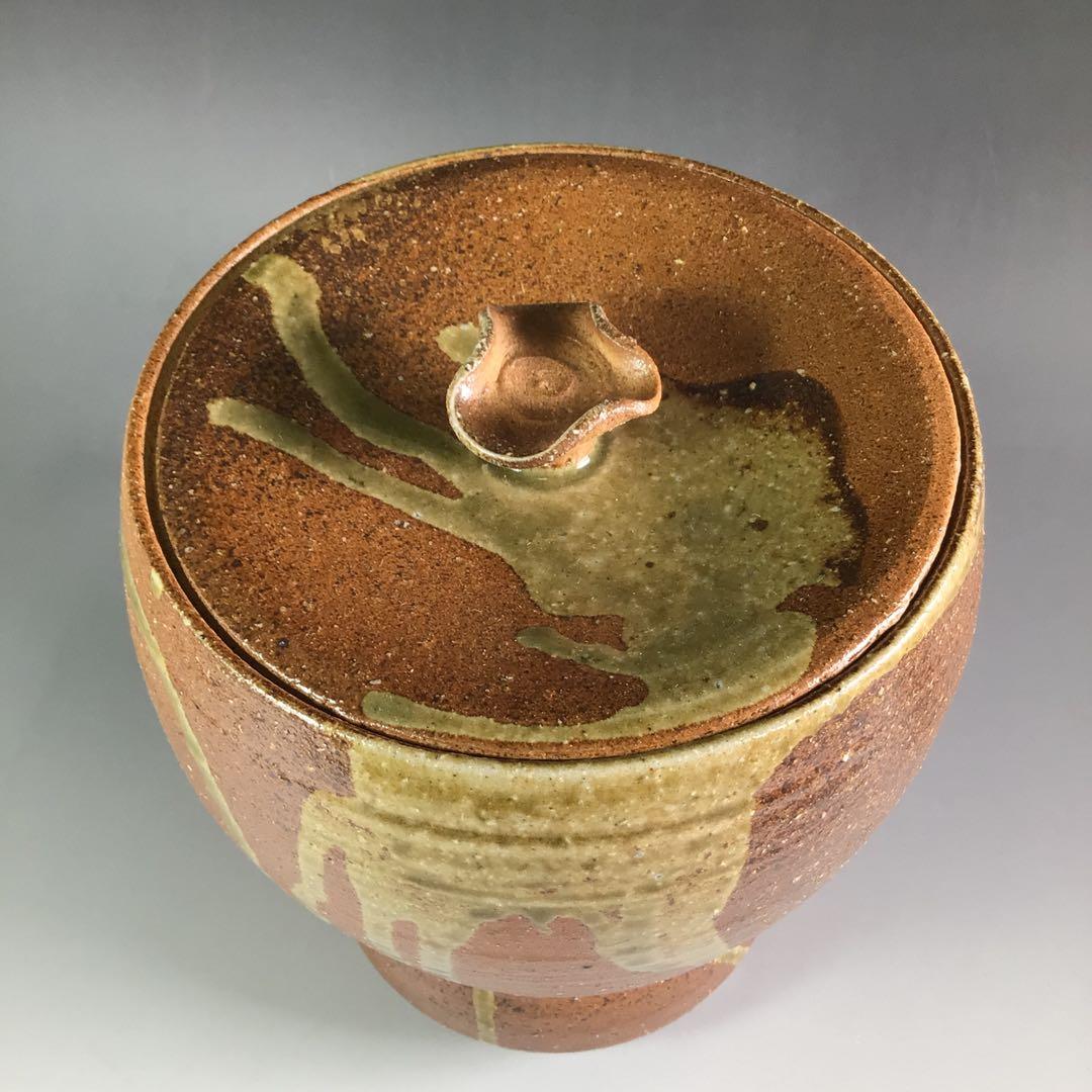 Ｒ５３５　水指　『松古窯　佐久間勝山造』『耳付』『瓢形水指』　共箱　茶道具