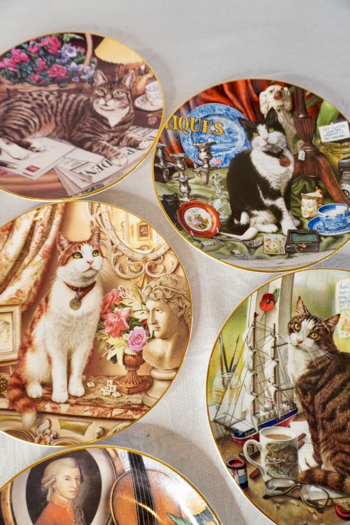   猫 絵皿 9枚セット コレクションプレート