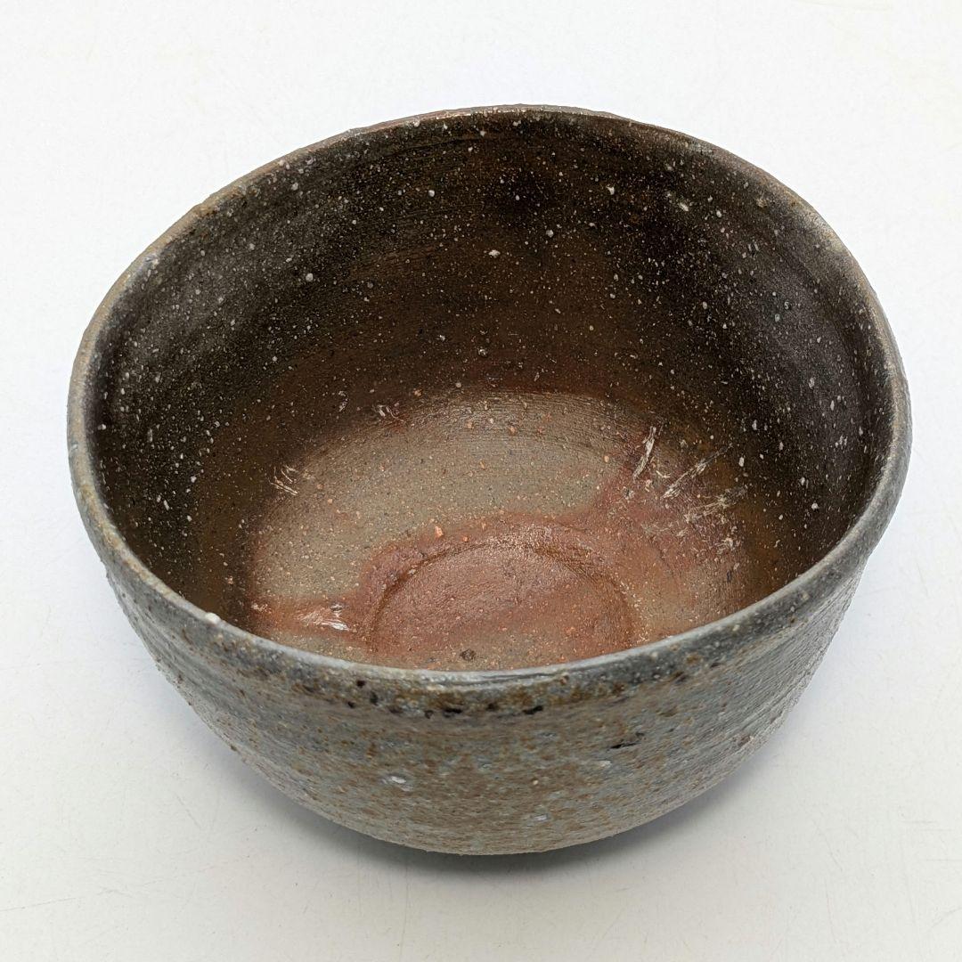 備前焼 ゴマ窯変茶盌 合箱 抹茶碗 抹茶茶碗 茶道具 茶器 食器 在銘 作家作品