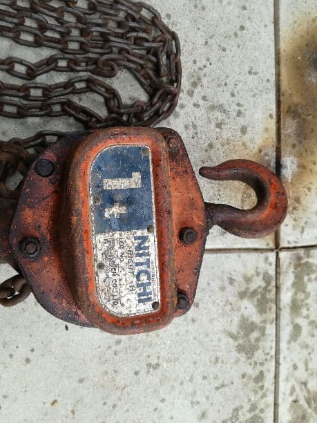 ニッチ　チェーンブロック　1t　吊り具　工具　現場　中古　チェンブロ