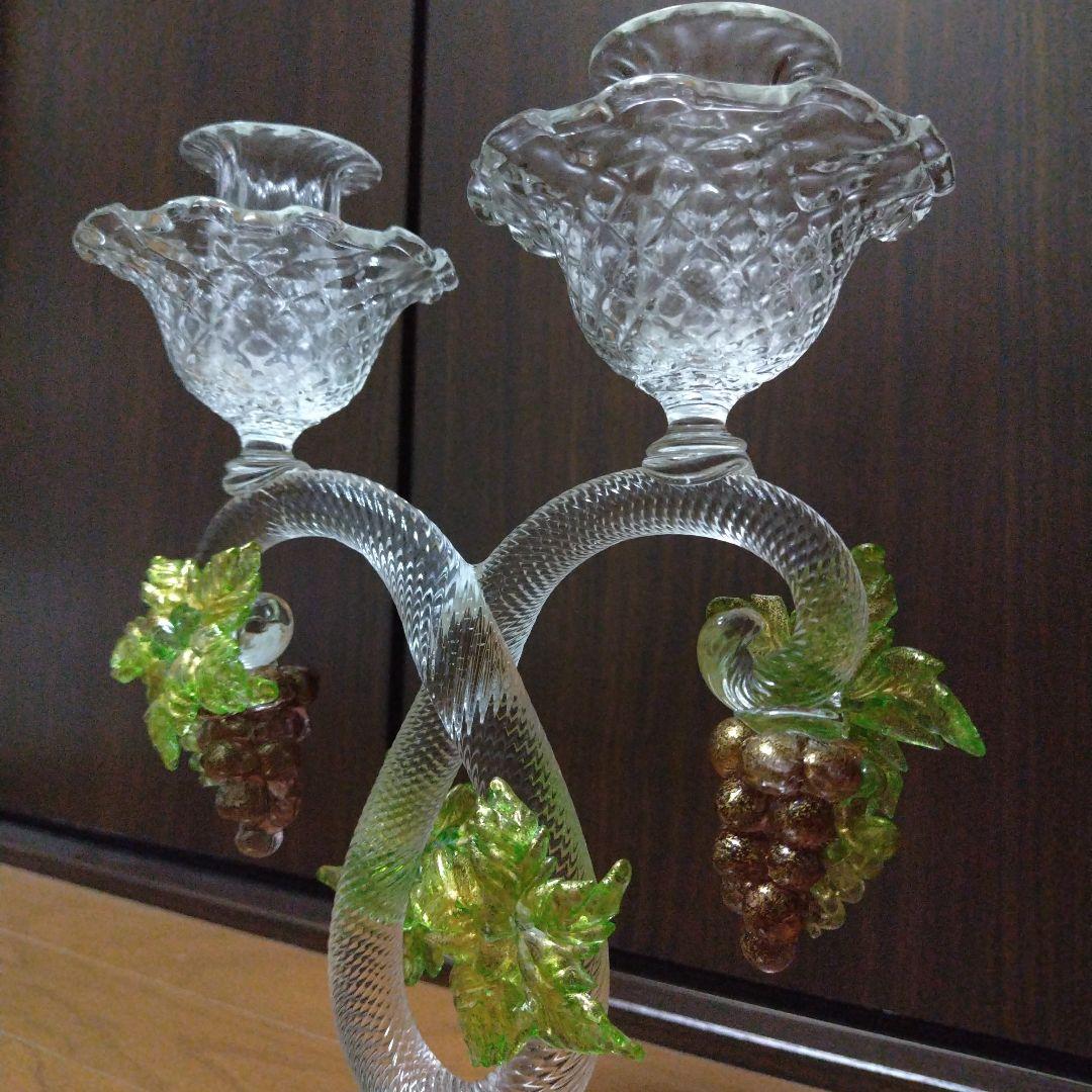 超高級13万以上ムラーノ ベネチアングラス美術品 大型キャンドルホルダー ランプ