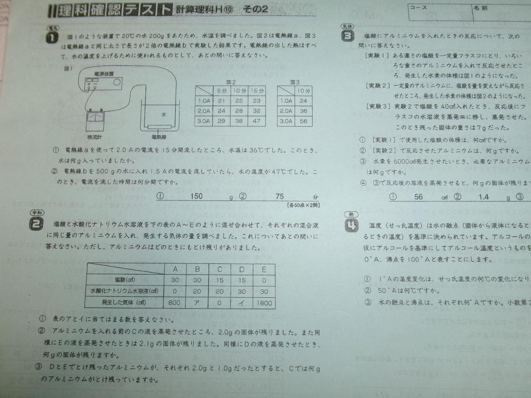 サピックス＊６年＊理科（生物地学物理化学）＊ 理科確認テスト／全９５回以上＊貴重