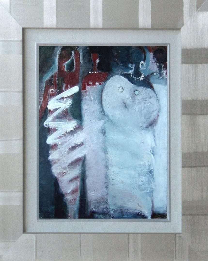 油絵 菅家令子 絵 絵画 インテリア 額付(黒) F4-72023 女性像