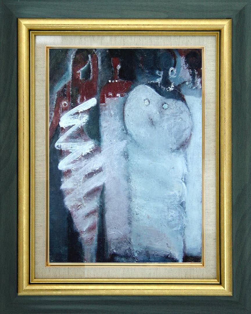 油絵 菅家令子 絵 絵画 インテリア 額付(黒) F4-72023 女性像