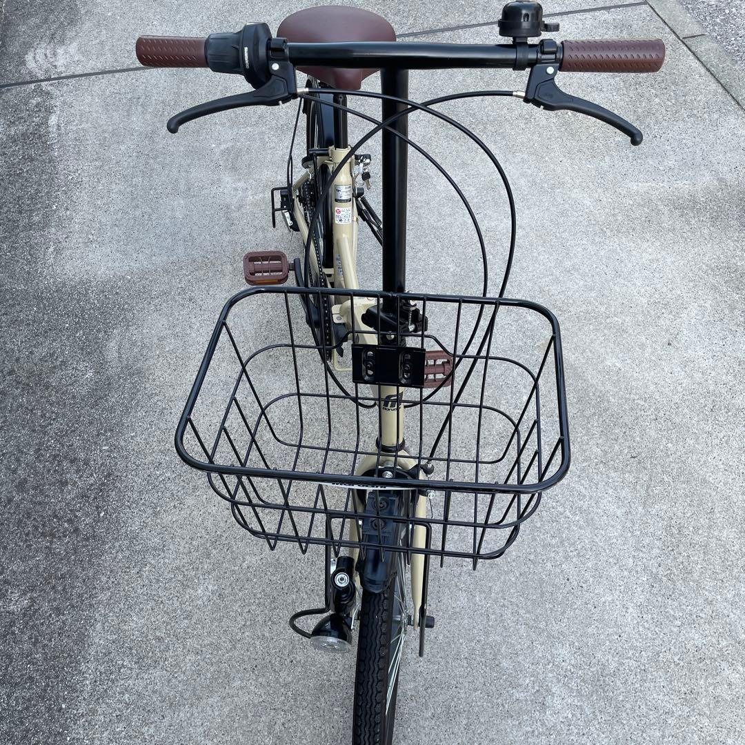 ROXY 20㌅サイクル ベージュ バスケット付6段変速　折りたたみ