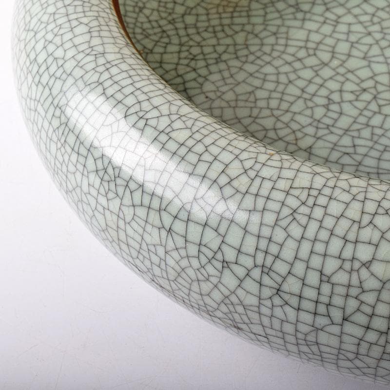 中国　官窯　金糸鉄線　氷裂文　大香炉　直径約39㎝　C　R7962B