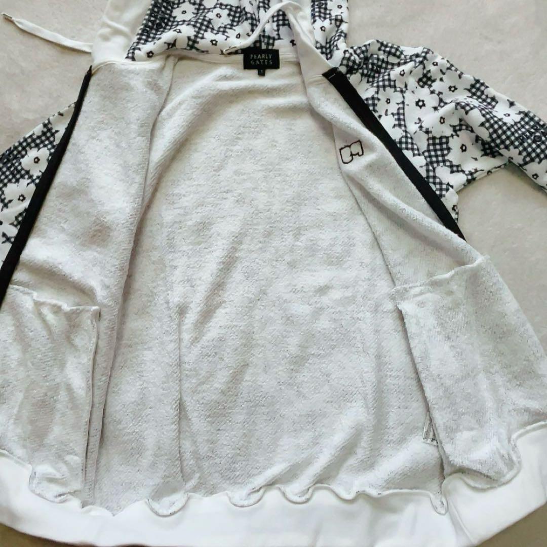 未使用級　パーリーゲイツ セットアップ　パーカー　スカート　チェック　花柄　裏毛