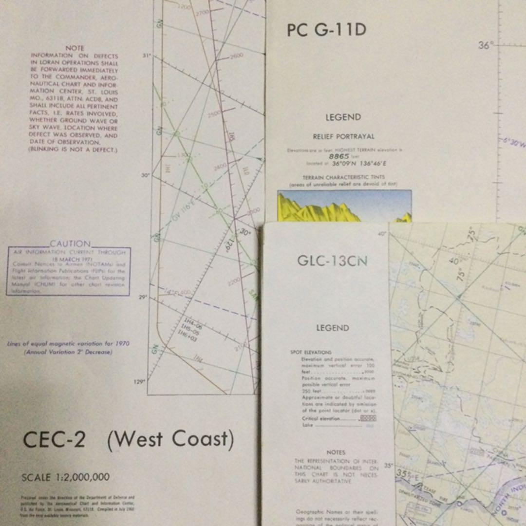 値下げ　ビンテージ　アメリカ軍戦略航空図　他