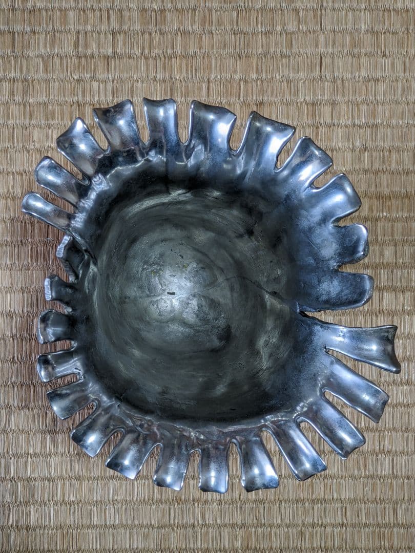 ♦西洋ヴィンテージ 純錫製フラワーベース 花器 花活け 美術工芸 骨董